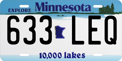 MN license plate 633LEQ