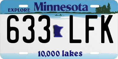 MN license plate 633LFK