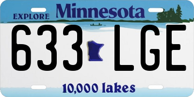 MN license plate 633LGE