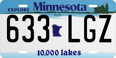 MN license plate 633LGZ