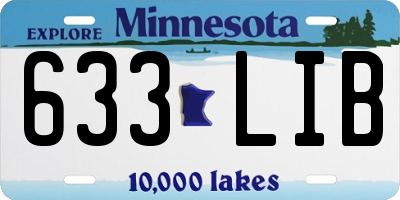 MN license plate 633LIB
