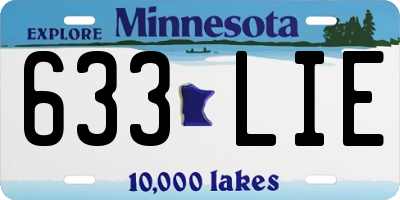 MN license plate 633LIE