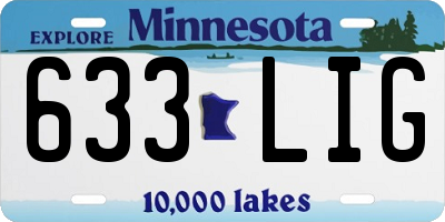 MN license plate 633LIG
