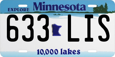 MN license plate 633LIS