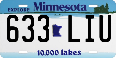 MN license plate 633LIU