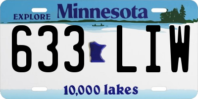 MN license plate 633LIW