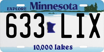MN license plate 633LIX