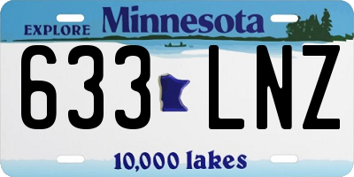 MN license plate 633LNZ
