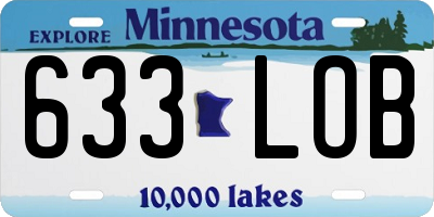 MN license plate 633LOB