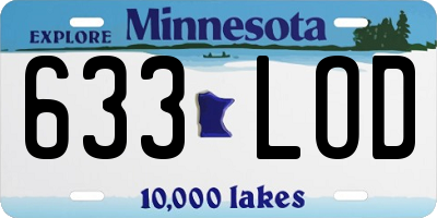 MN license plate 633LOD