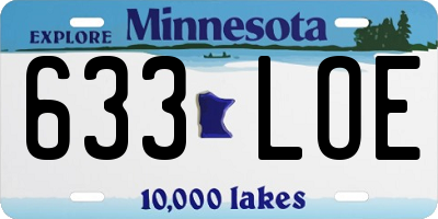 MN license plate 633LOE