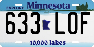 MN license plate 633LOF