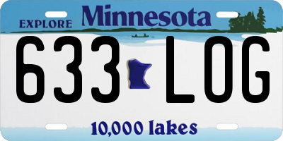 MN license plate 633LOG