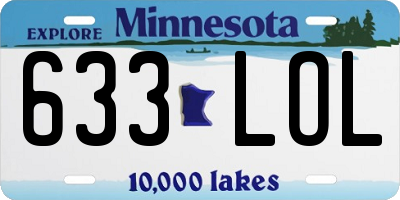 MN license plate 633LOL