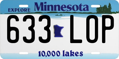 MN license plate 633LOP