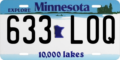 MN license plate 633LOQ
