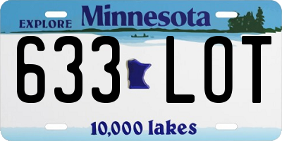 MN license plate 633LOT