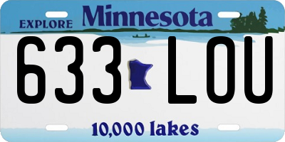 MN license plate 633LOU