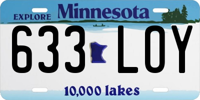 MN license plate 633LOY
