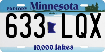MN license plate 633LQX