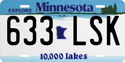 MN license plate 633LSK