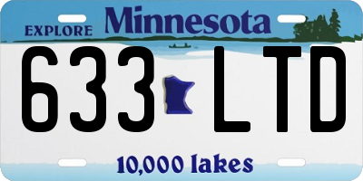 MN license plate 633LTD