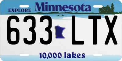 MN license plate 633LTX
