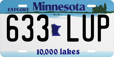 MN license plate 633LUP