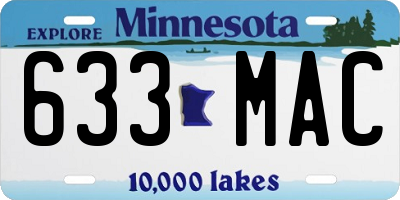 MN license plate 633MAC