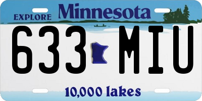 MN license plate 633MIU