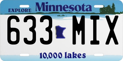 MN license plate 633MIX