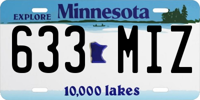 MN license plate 633MIZ