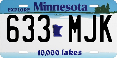 MN license plate 633MJK