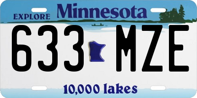 MN license plate 633MZE
