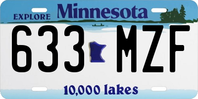 MN license plate 633MZF