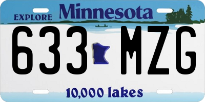 MN license plate 633MZG