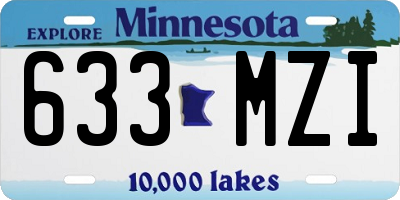 MN license plate 633MZI