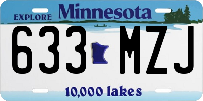MN license plate 633MZJ
