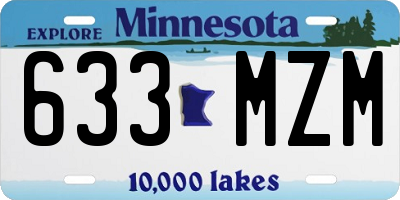 MN license plate 633MZM