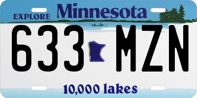 MN license plate 633MZN
