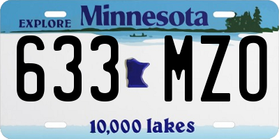 MN license plate 633MZO