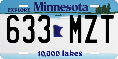 MN license plate 633MZT