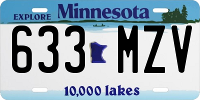 MN license plate 633MZV