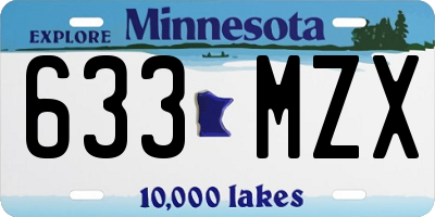 MN license plate 633MZX