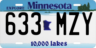 MN license plate 633MZY