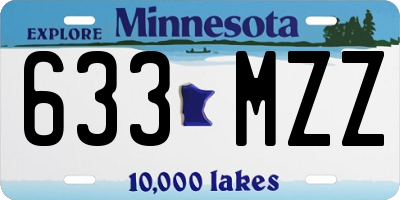 MN license plate 633MZZ