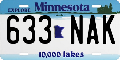 MN license plate 633NAK
