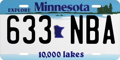 MN license plate 633NBA
