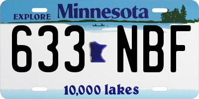MN license plate 633NBF