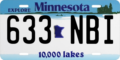 MN license plate 633NBI